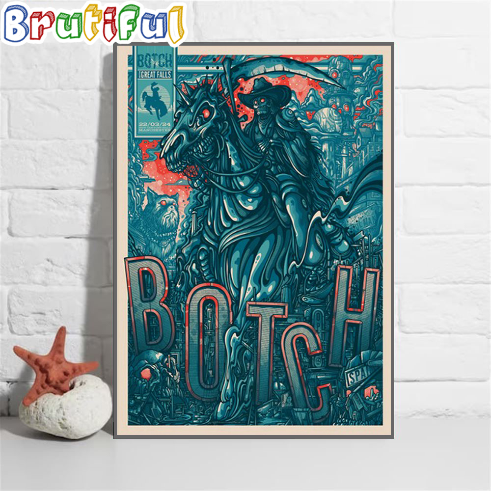 Botch Manchester New Century Hall 22 March 2024 Wall Art Poster Canvas