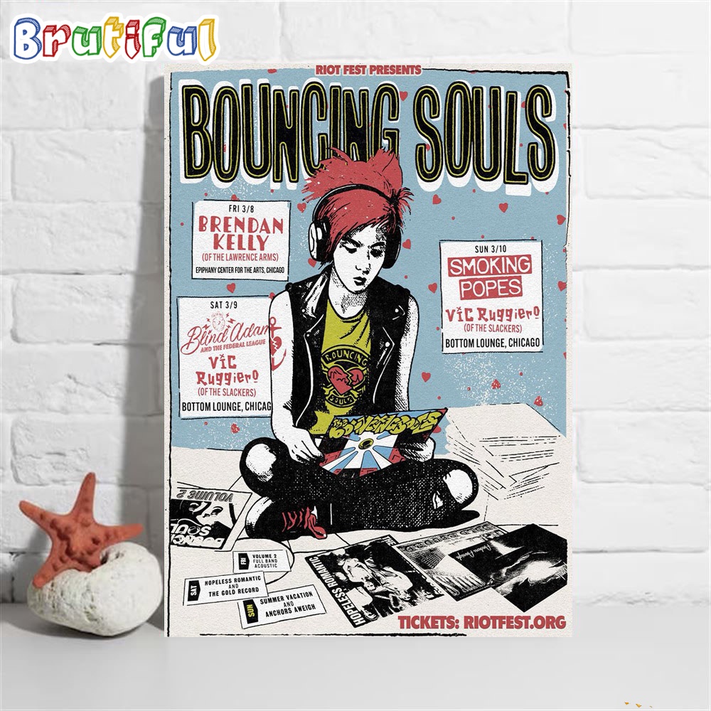 Bouncing Souls Riot Fest Present 2024 Poster Canvas