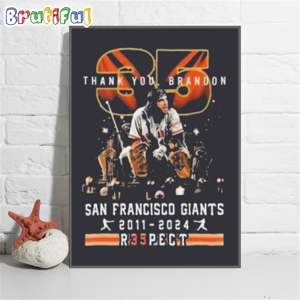 Brandon San Francisco Giants Brandon Crawford 2011 2024 Re35pect Wall Art Poster Canvas