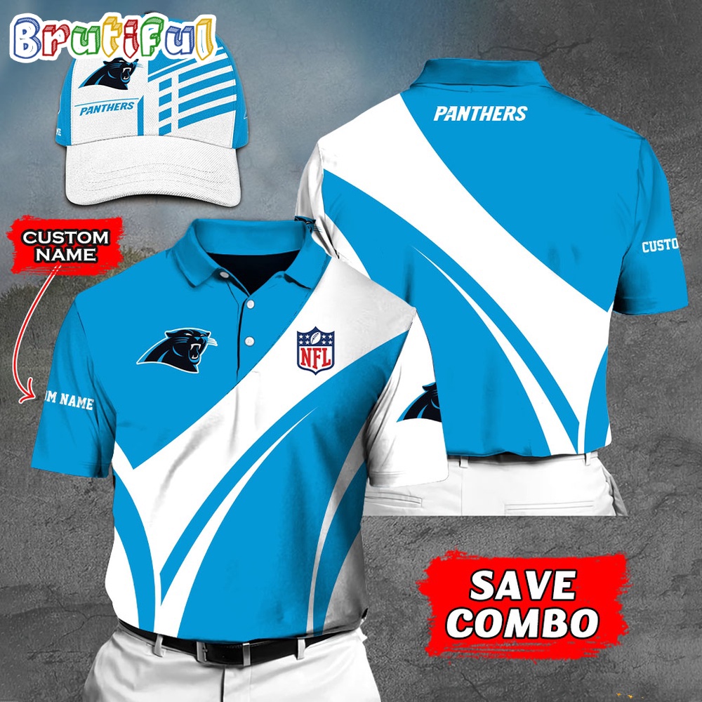 Carolina Panthers Polo Shirt Custom Name Football Polo Shirts