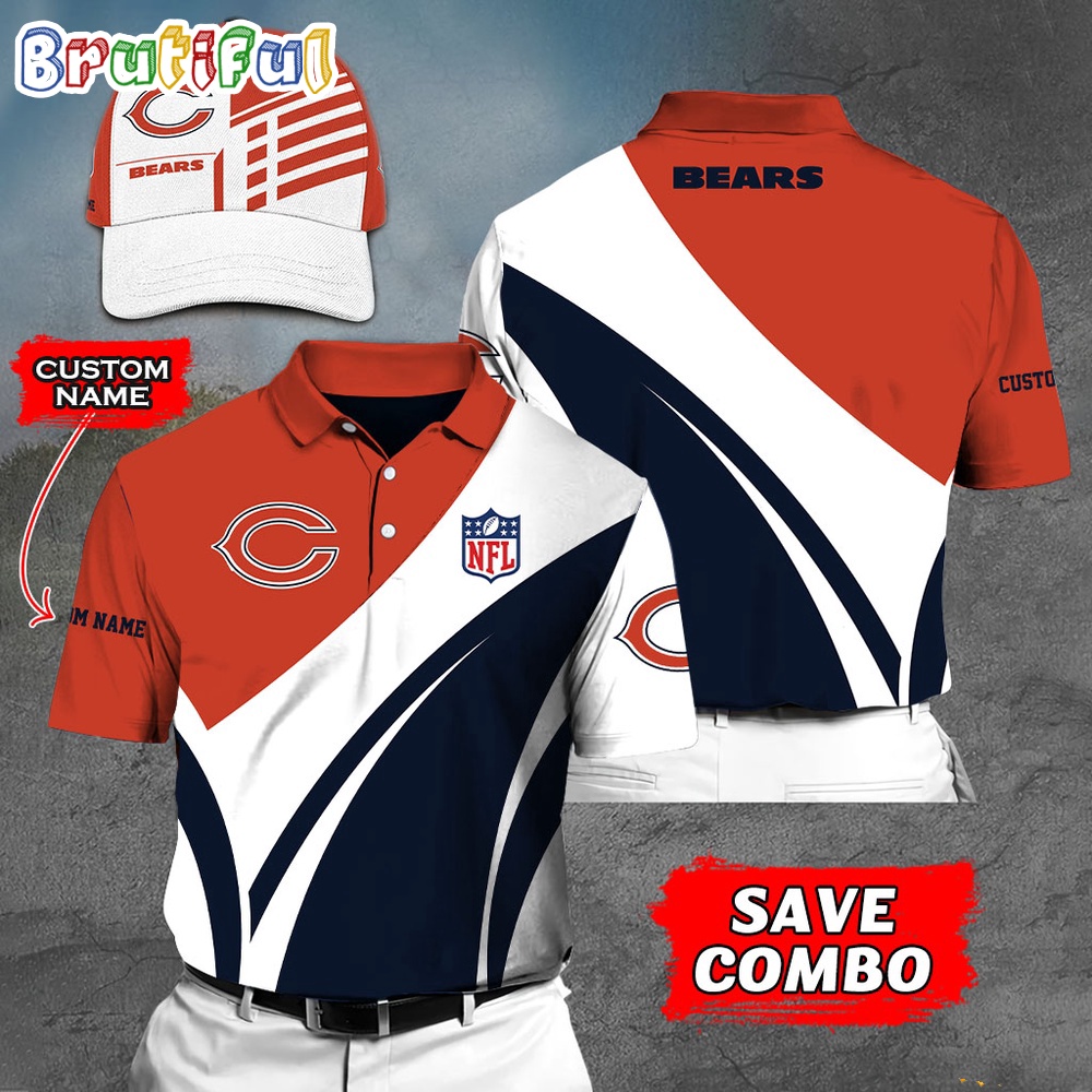 Chicago Bears Polo Shirt Custom Name Football Polo Shirts