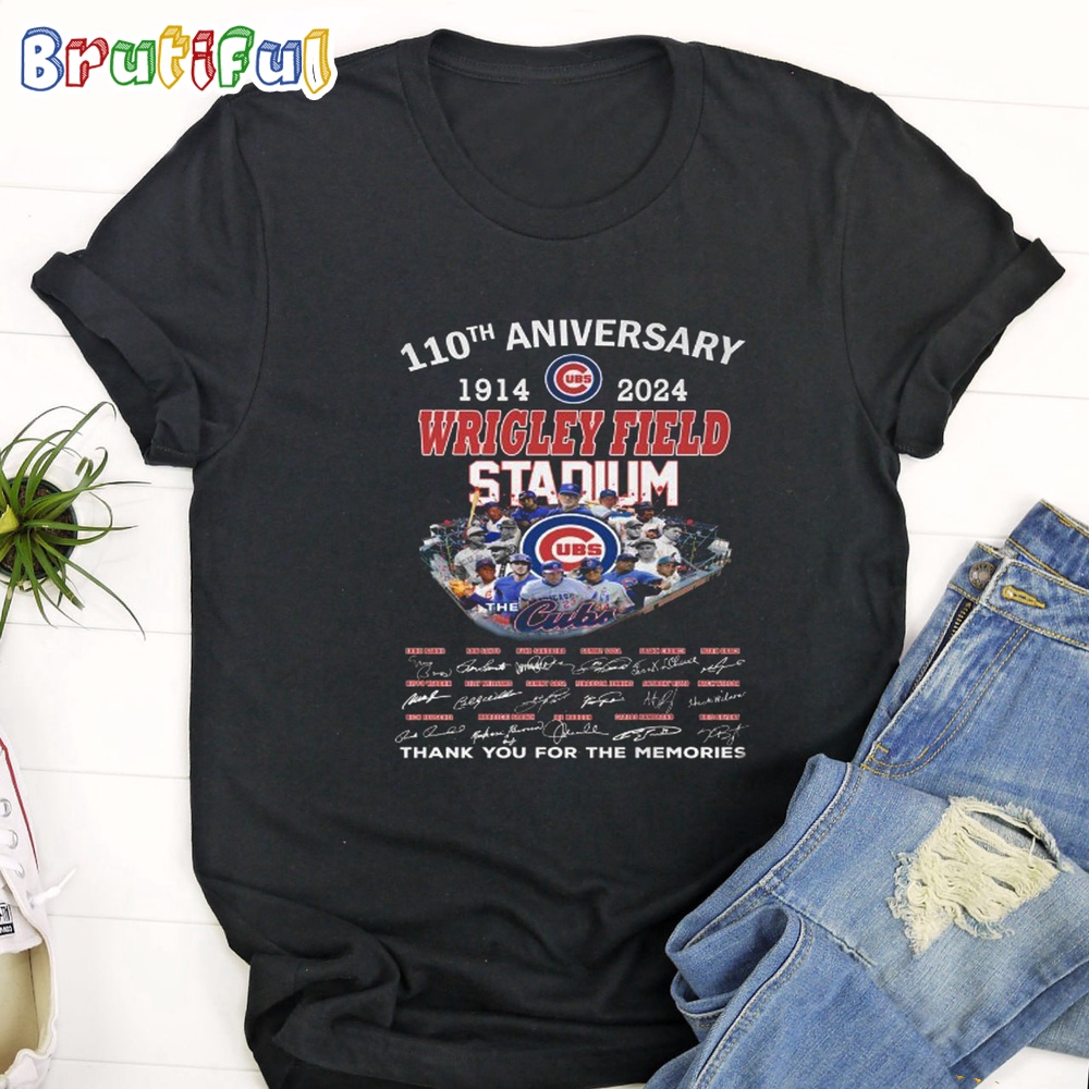 Chicago Cubs Wrigley Field Stadium 110th Aniversary 1914 2024 Thank You For The Memories T Shirt