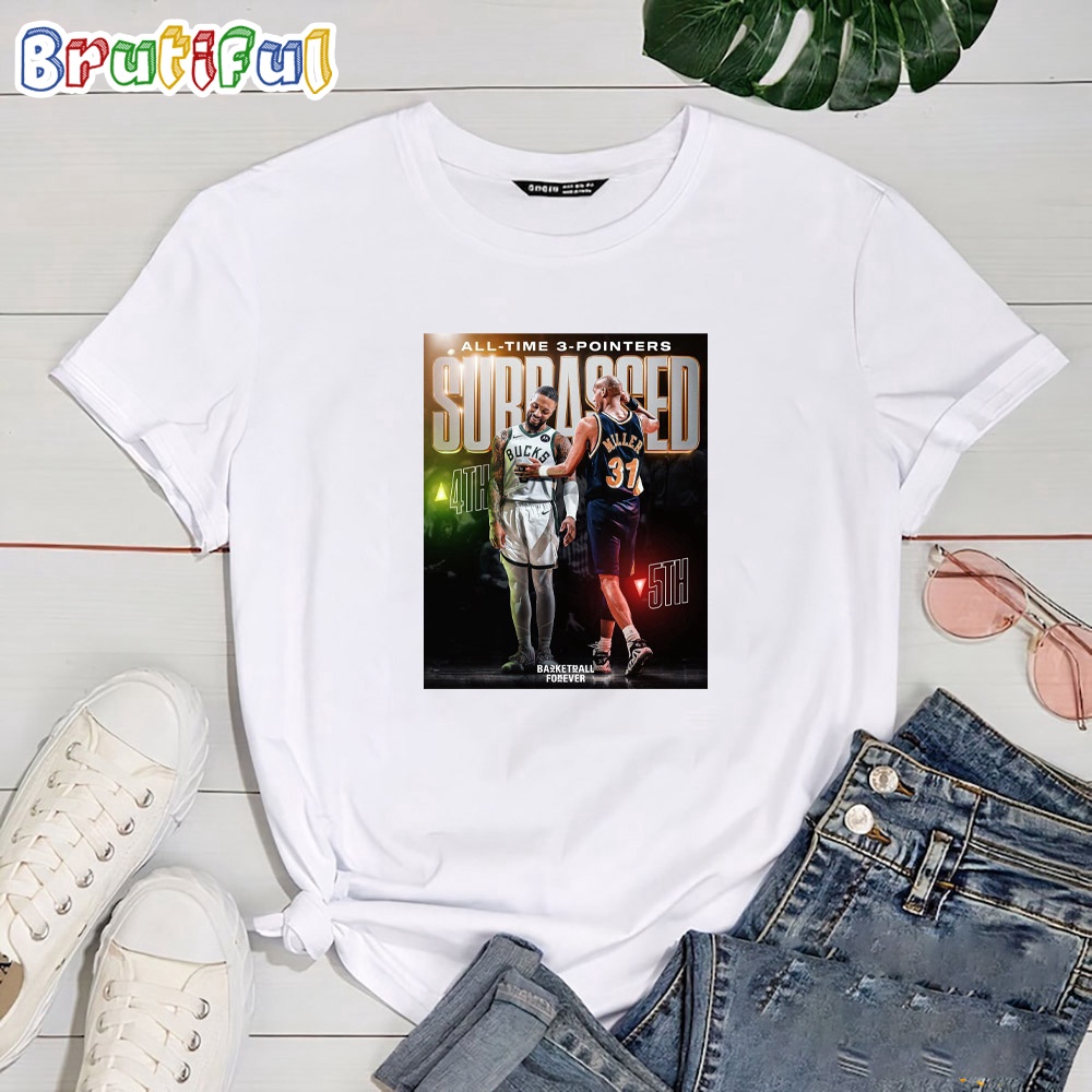 Damian Lillard Surpasses Reggie Miller For 4th All Time In Three Pointers Made T Shirt