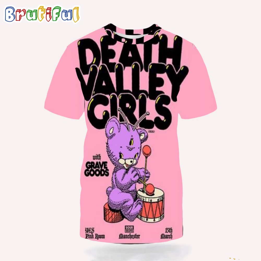 Death Valley Girls March 15 2024 Yes Pink Room Manchester England 3D Shirt