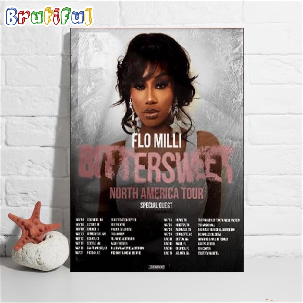 Flo Milli Bittersweet North American Tour 2024 Poster Canvas