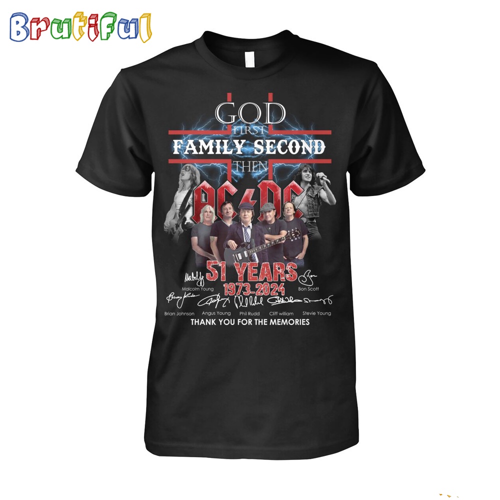 God First Family Secod Then 51 Years 1973 2024 World Tour ACDC PWR Up Tour 2024 Shirt