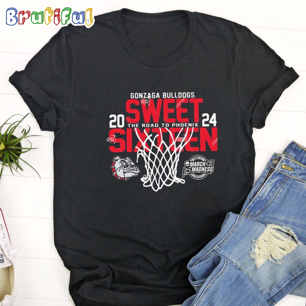 Gonzaga Bulldogs Sweet Sixteen 2024 The Road To Phoenix March Madness T Shirt