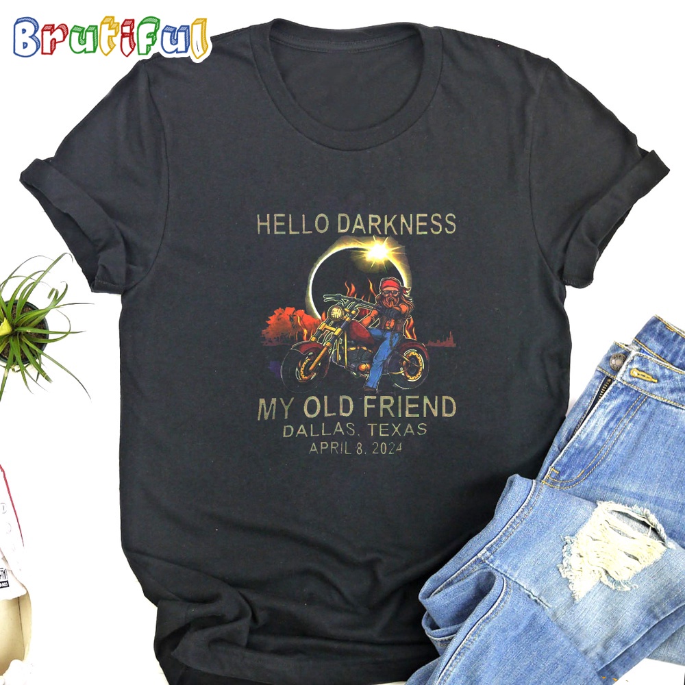 Hello Darkness My Old Friend Dallas Texas April 8 2024 T Shirt