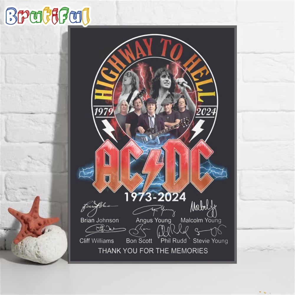 Highway To Hell 1979 2024 World Tour ACDC PWR Up Tour 2024 Poster Canvas