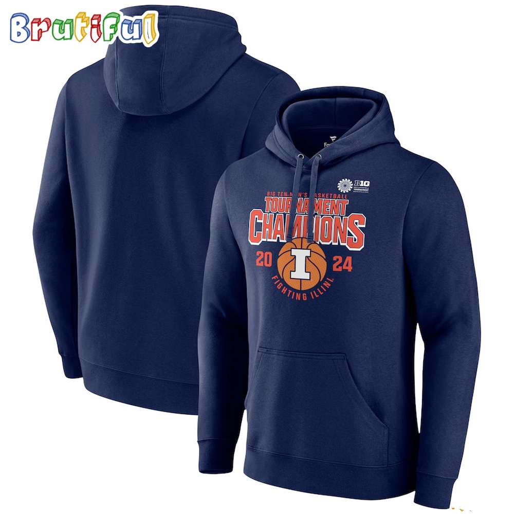 Illinois Fighting Illini 2024 Big Ten Mens Basketball Conference Tournament Champions Hoodie