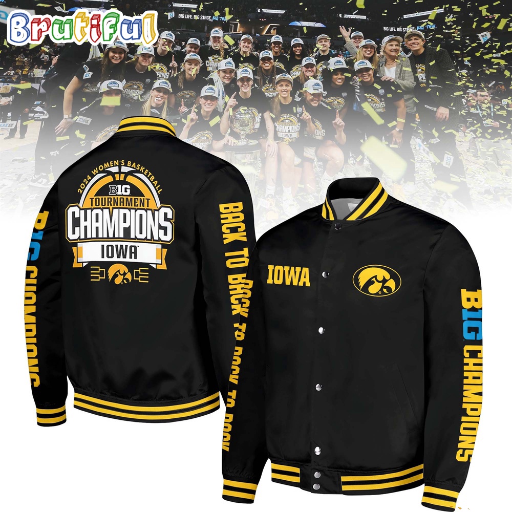 Iowa Hawkeyes 2024 Big Ten Womens Basketball Conference Tournament Champions Jacket