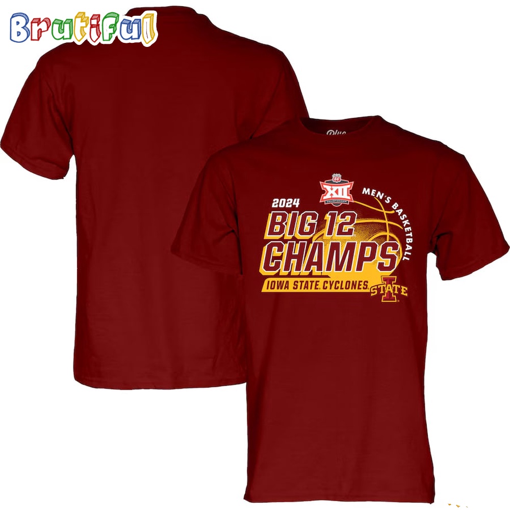 Iowa State Cyclones 2024 Big 12 Mens Basketball Conference Tournament Champions Locker Room Unisex T Shirt