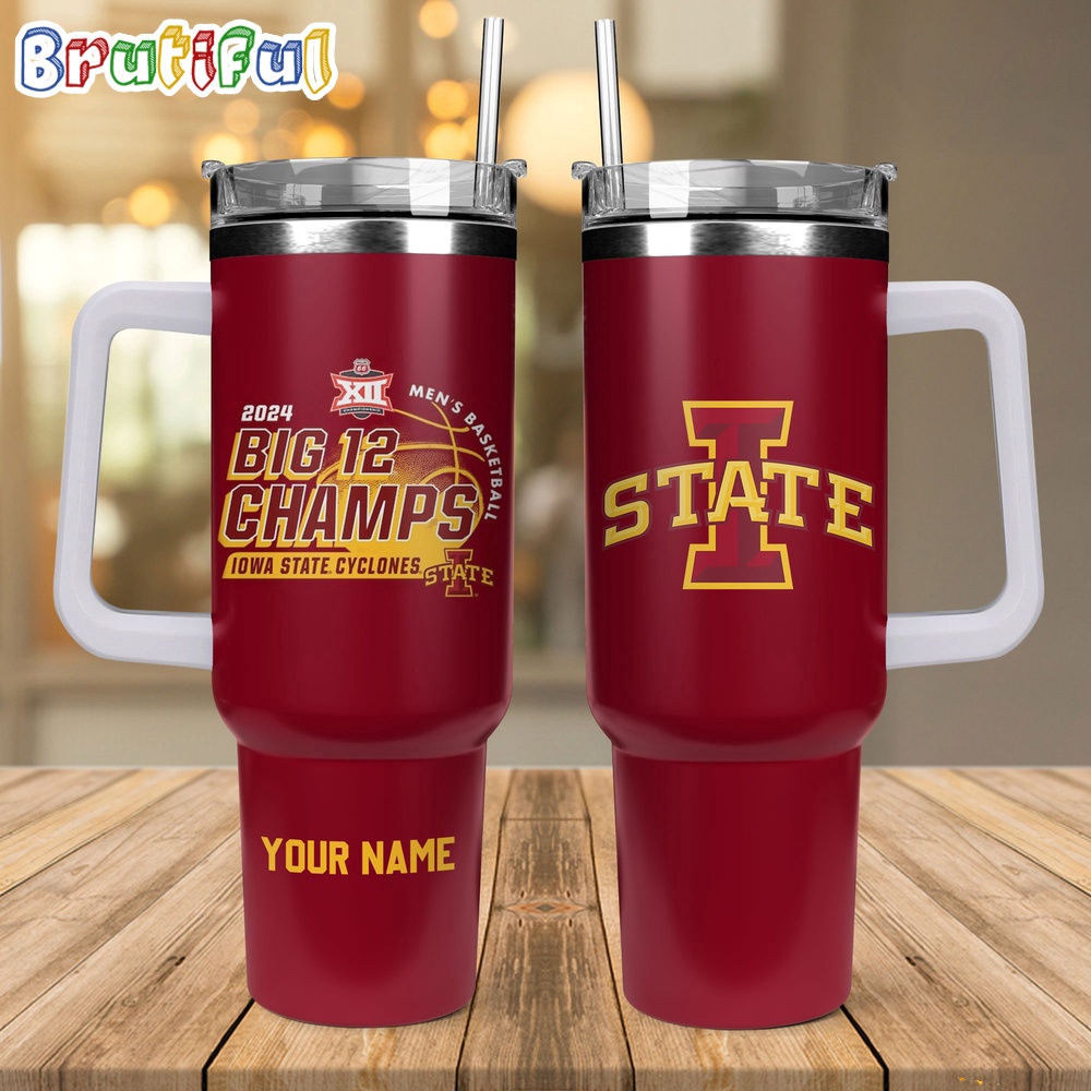 Iowa State Cyclones 2024 Big 12 Mens Basketball Conference Tournament Champions Stanley Tumbler 40oz