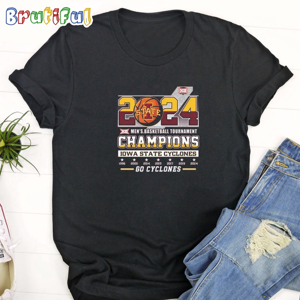 Iowa State Cyclones 2024 XII Men's Basketball Tournament Champions T Shirt