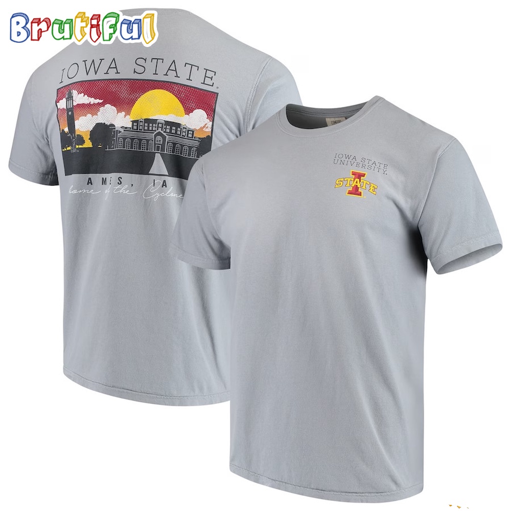 Iowa State Cyclones Team Comfort Colors Campus Scenery All Over Print T Shirt