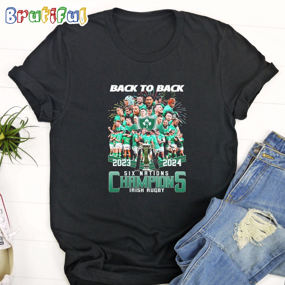 Irish Rugby 2024 Back To Back Six Nations Champions T Shirt