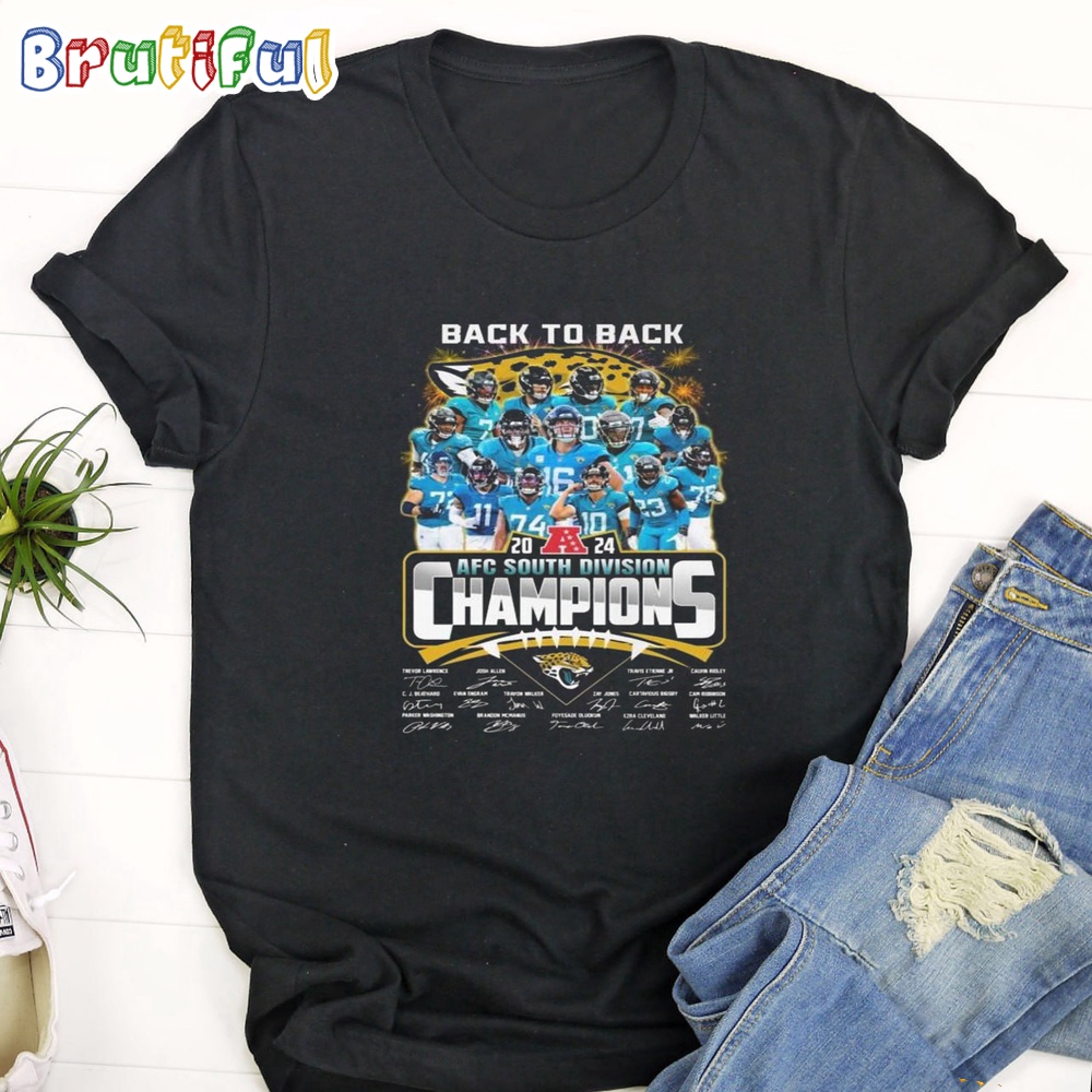 Jacksonville Jaguars Back To Back Afc South Division Champions 2024 T Shirt