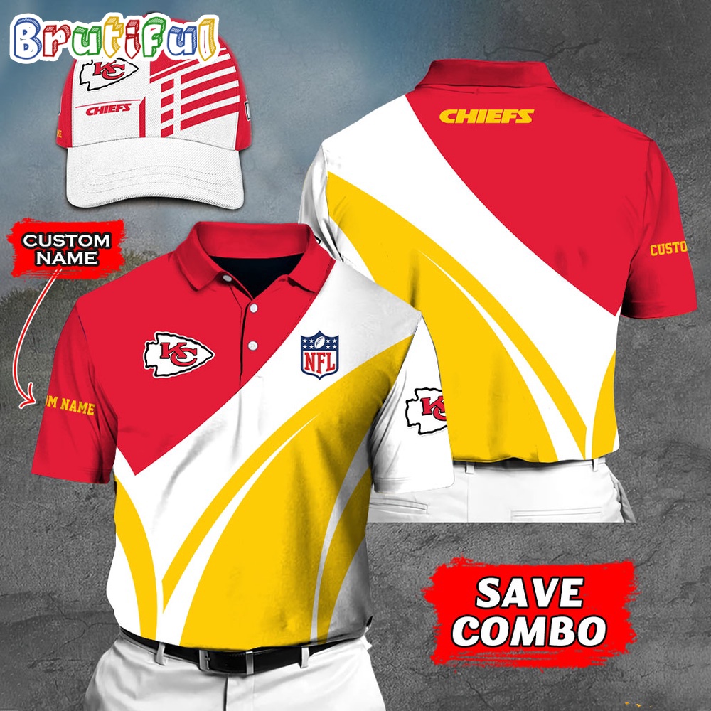 Kansas City Chiefs Polo Shirt Custom Name Football Polo Shirts