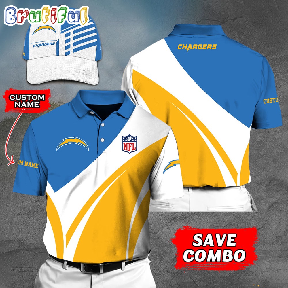 Los Angeles Chargers Polo Shirt Custom Name Football Polo Shirts
