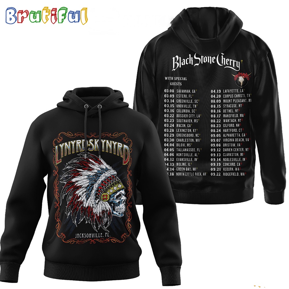 Lynyrd Skynyrd Black Stone Cherry All Over Print Hoodie