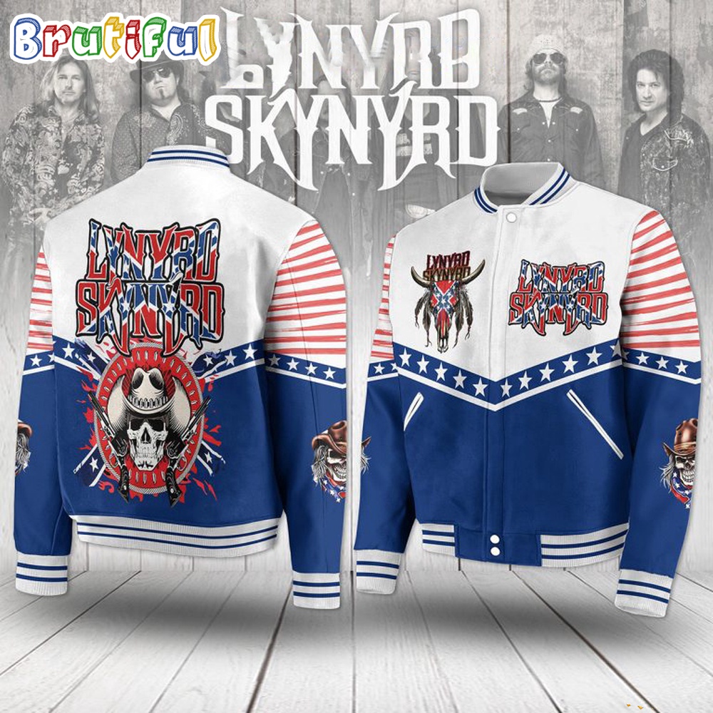 Lynyrd Skynyrd Tour American Flag Proud Fan Baseball Jacket