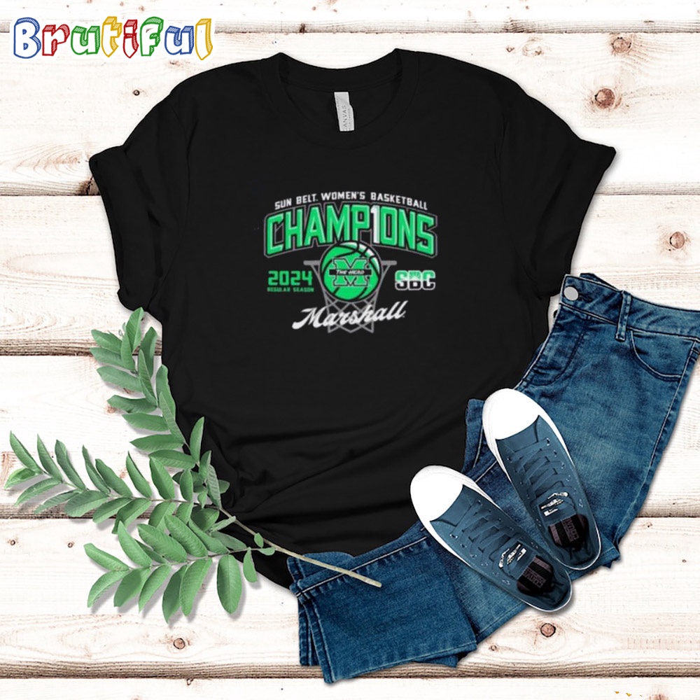Marshall Thundering Herd 2024 Sun Belt Women's Basketball Champions T Shirt