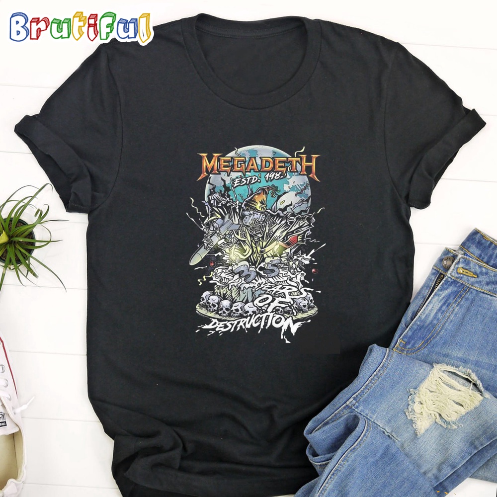 Megadeth Estd 1983 Years Of Destruction Version Skeleton T Shirt