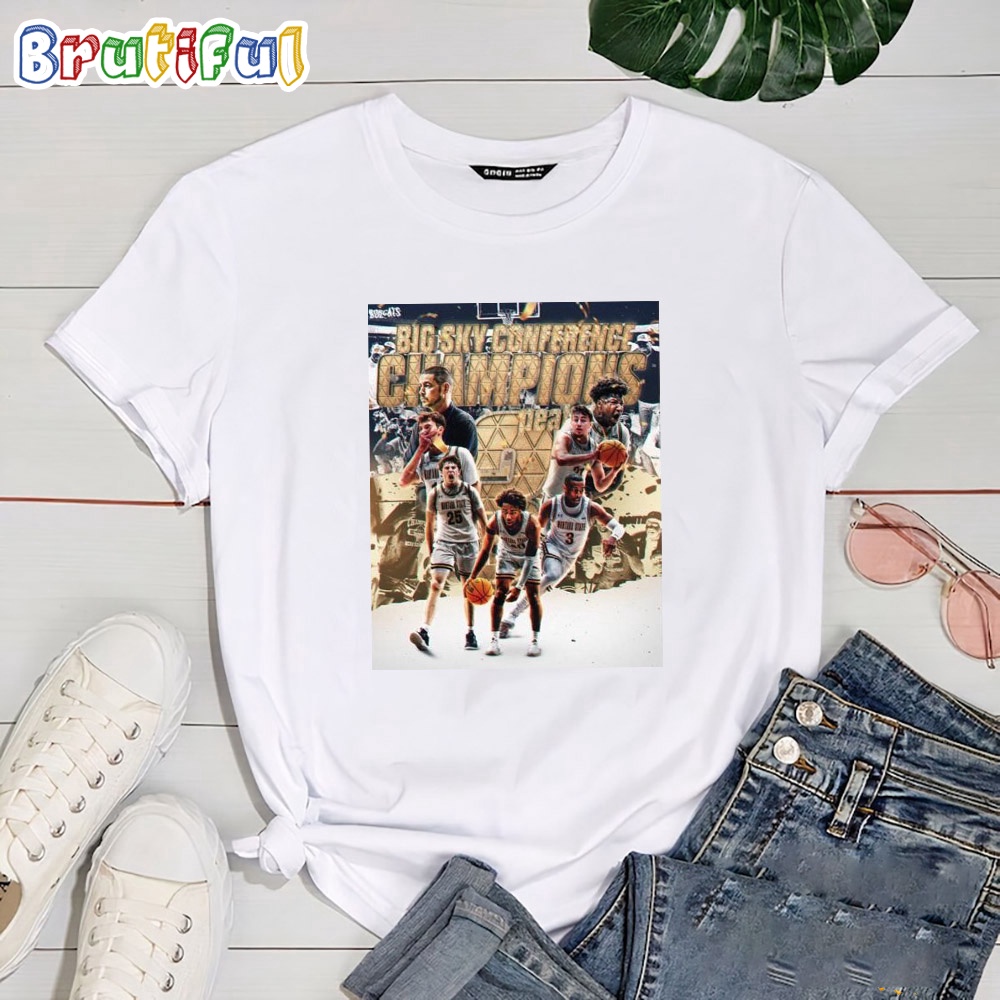 Montana State Bobcats Is 3 Peat The Big Sky Conference Men's Basketball 2024 Champions T Shirt