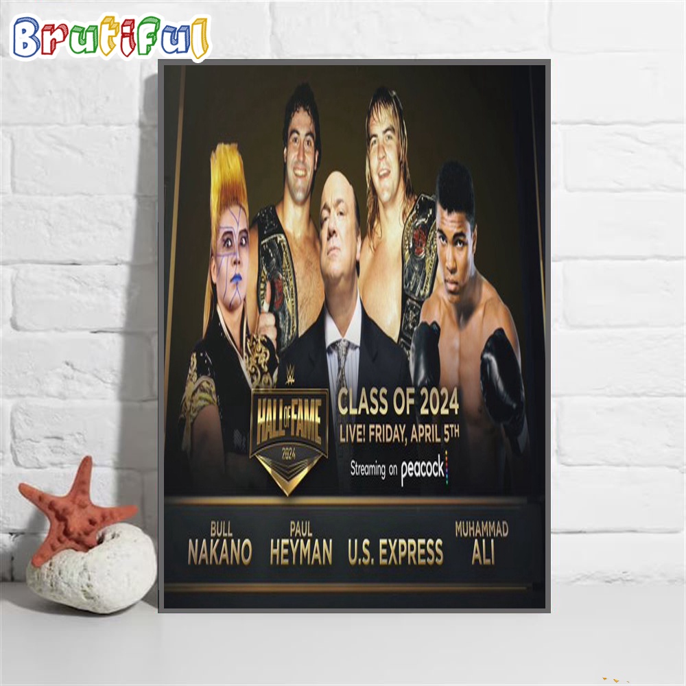 Muhammad Ali US Express Paul Heyman Bull Nakano Hall Of Fame 2024 Wall Art Poster Canvas