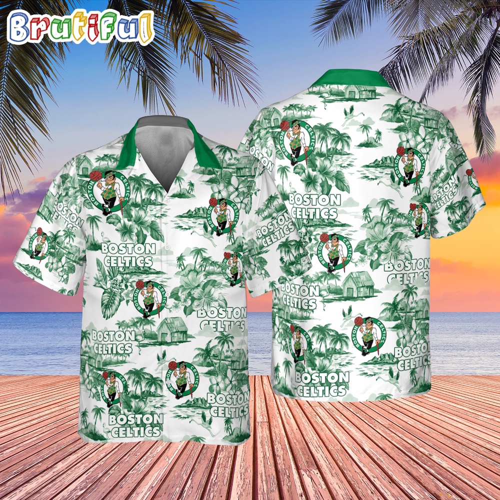 NBA Boston Celtics Hawaiian Shirt Special Floral Island Hawaiian Button Shirt