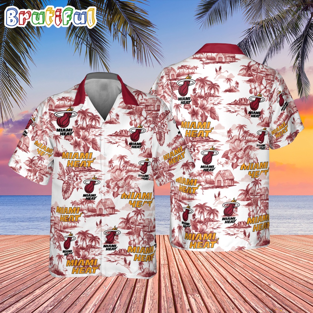 NBA Miami Heat Hawaiian Shirt Special Floral Island Hawaiian Button Shirt