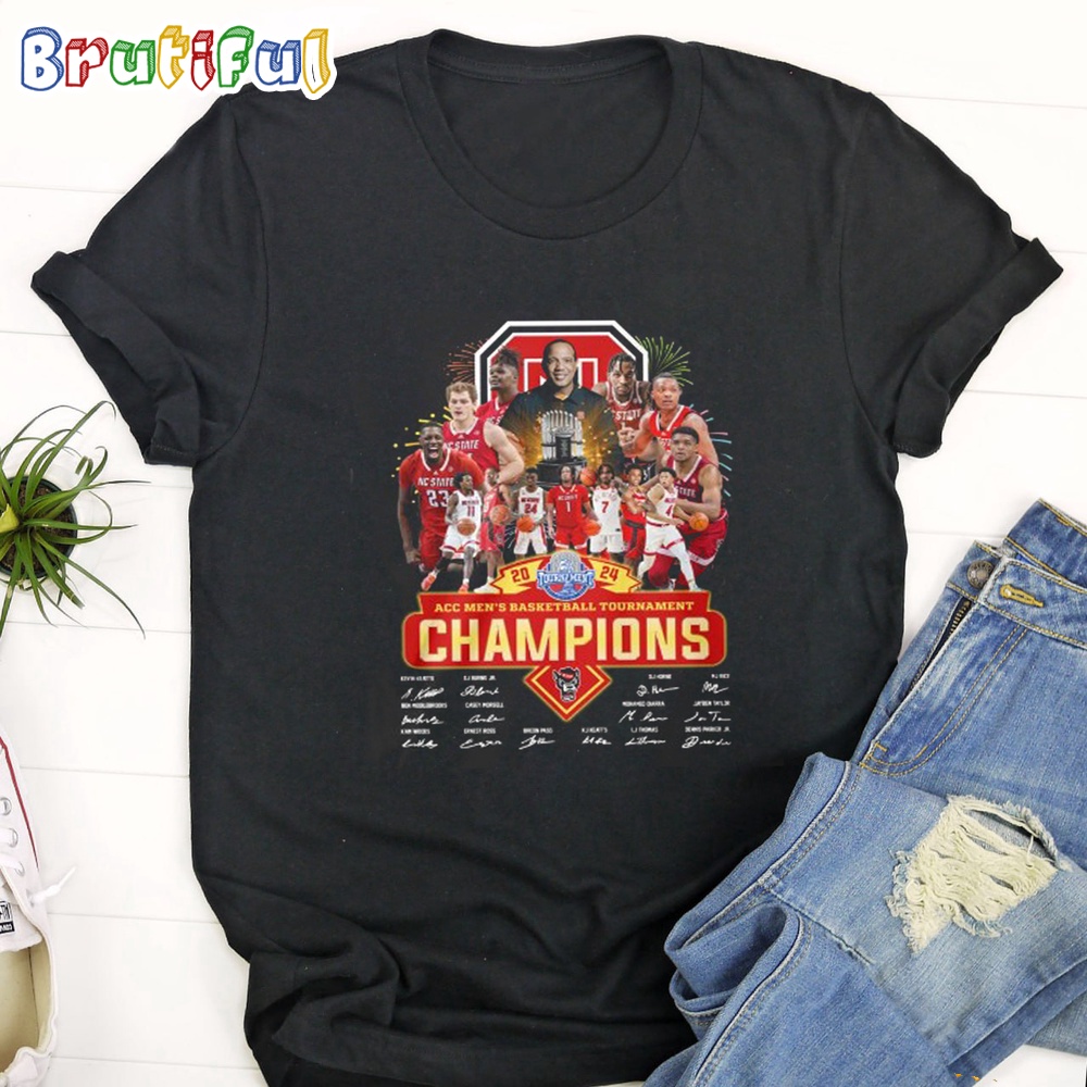 NC State 2024 ACC Mens Basketball Tournament Champions T Shirt