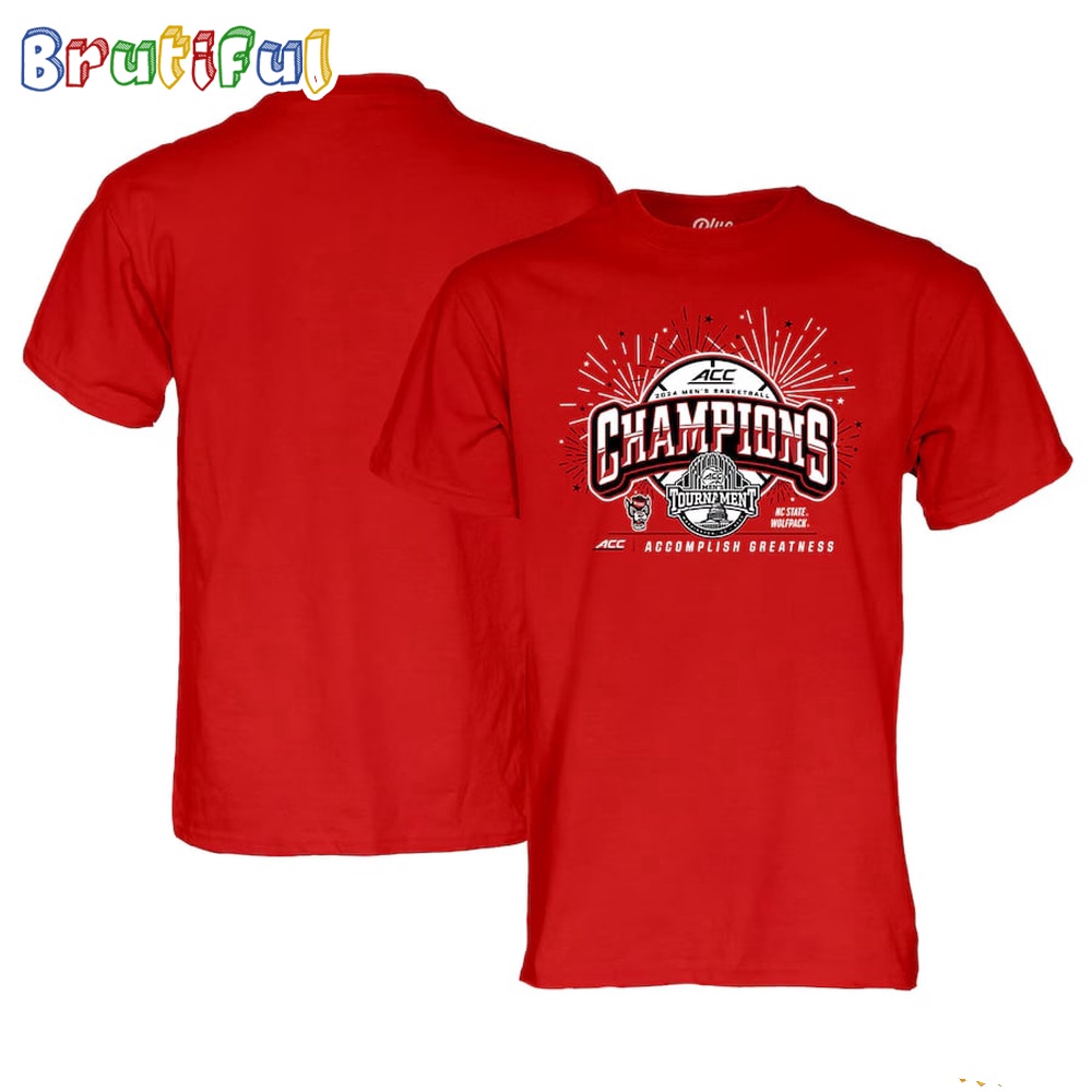 NC State Wolfpack 2024 ACC Mens Basketball Conference Tournament Champions Locker Room T Shirt
