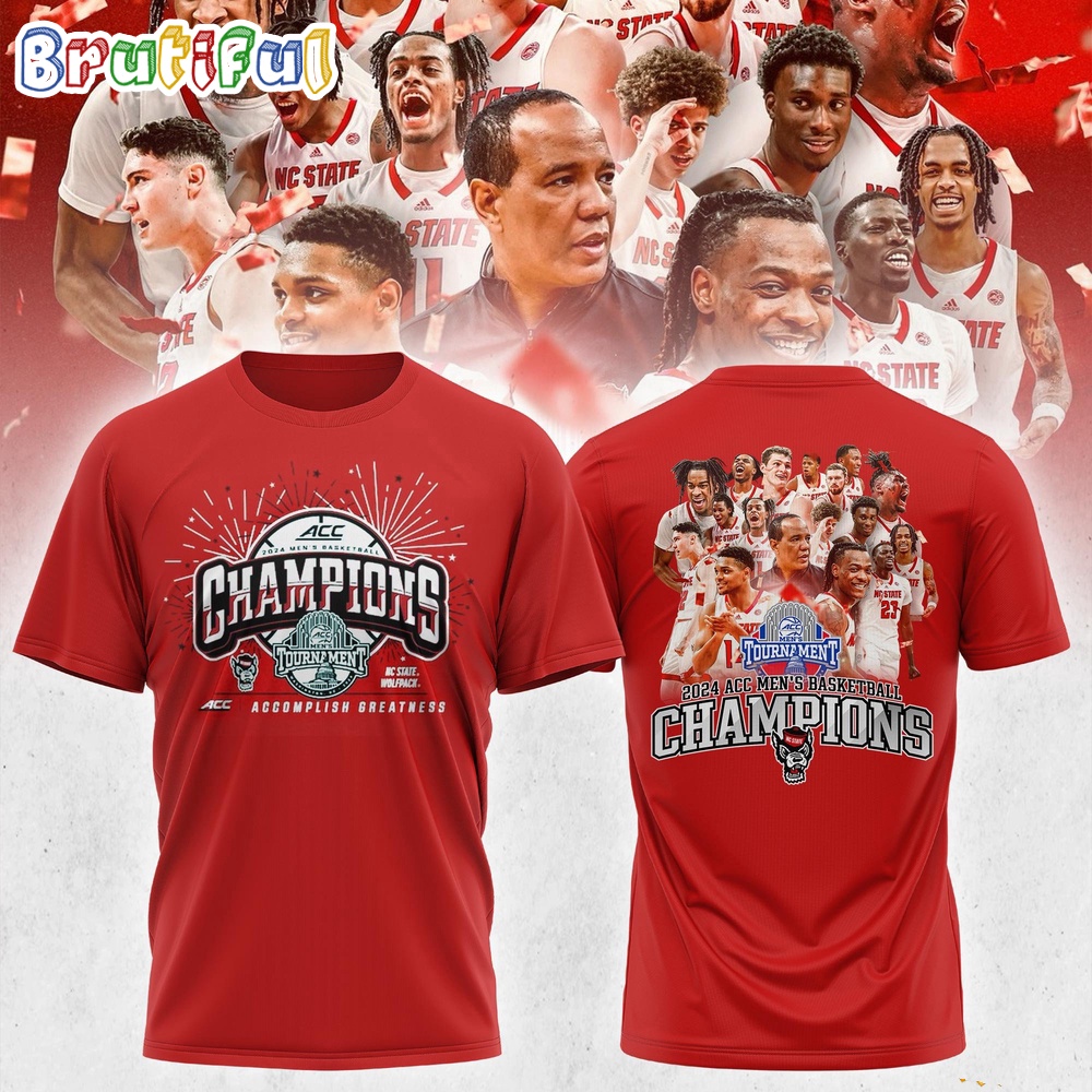 NC State Wolfpack 2024 ACC Mens Basketball Conference Tournament Champions T Shirt