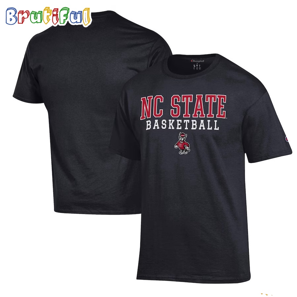NC State Wolfpack Champion Basketball Stack T Shirt