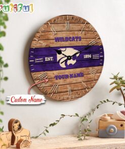 NCAA Kansas State Wildcats Clock Custom Name Wall Clock