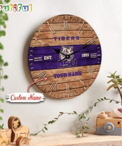 NCAA LSU Tigers Clock Custom Name Wall Clock