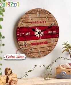 NCAA Louisville Cardinals Clock Custom Name Wall Clock