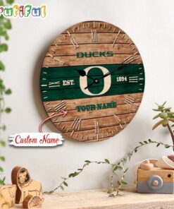 NCAA Oregon Ducks Clock Custom Name Wall Clock