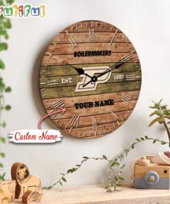 NCAA Purdue Boilermakers Clock Custom Name Wall Clock