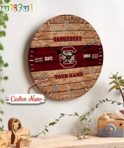 NCAA South Carolina Gamecocks Clock Custom Name Wall Clock