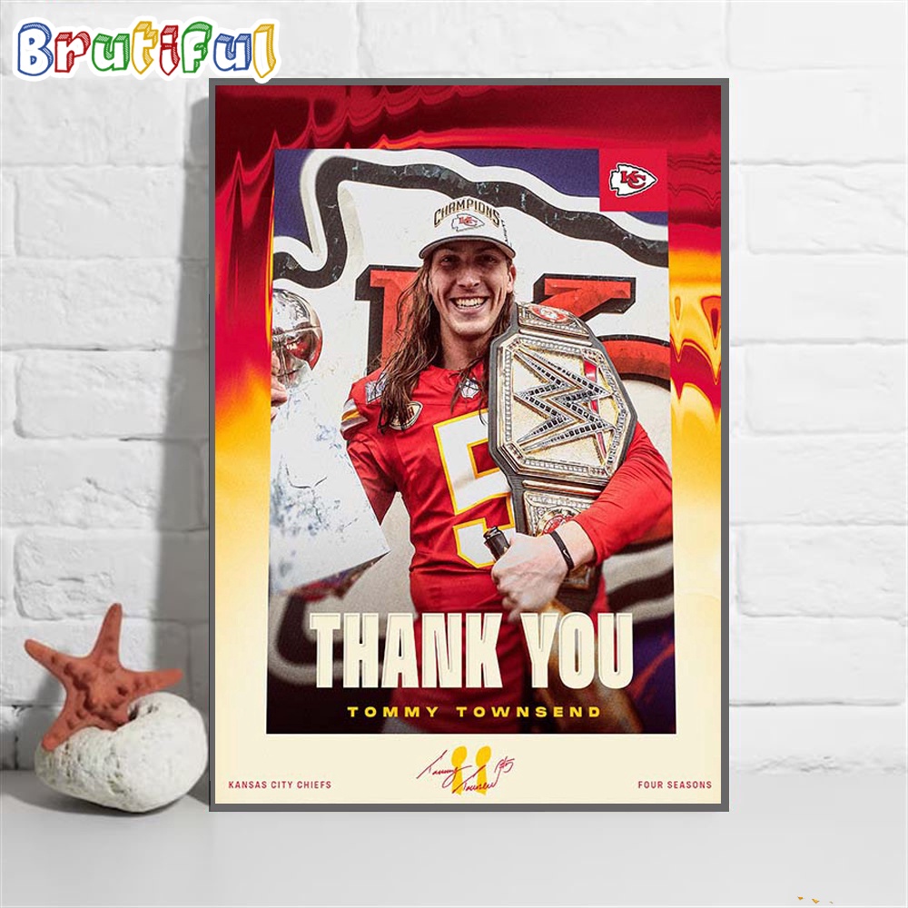 NFL Kansas City Chiefs Thank You For Everything Tommy Townsend Wall Art Poster Canvas
