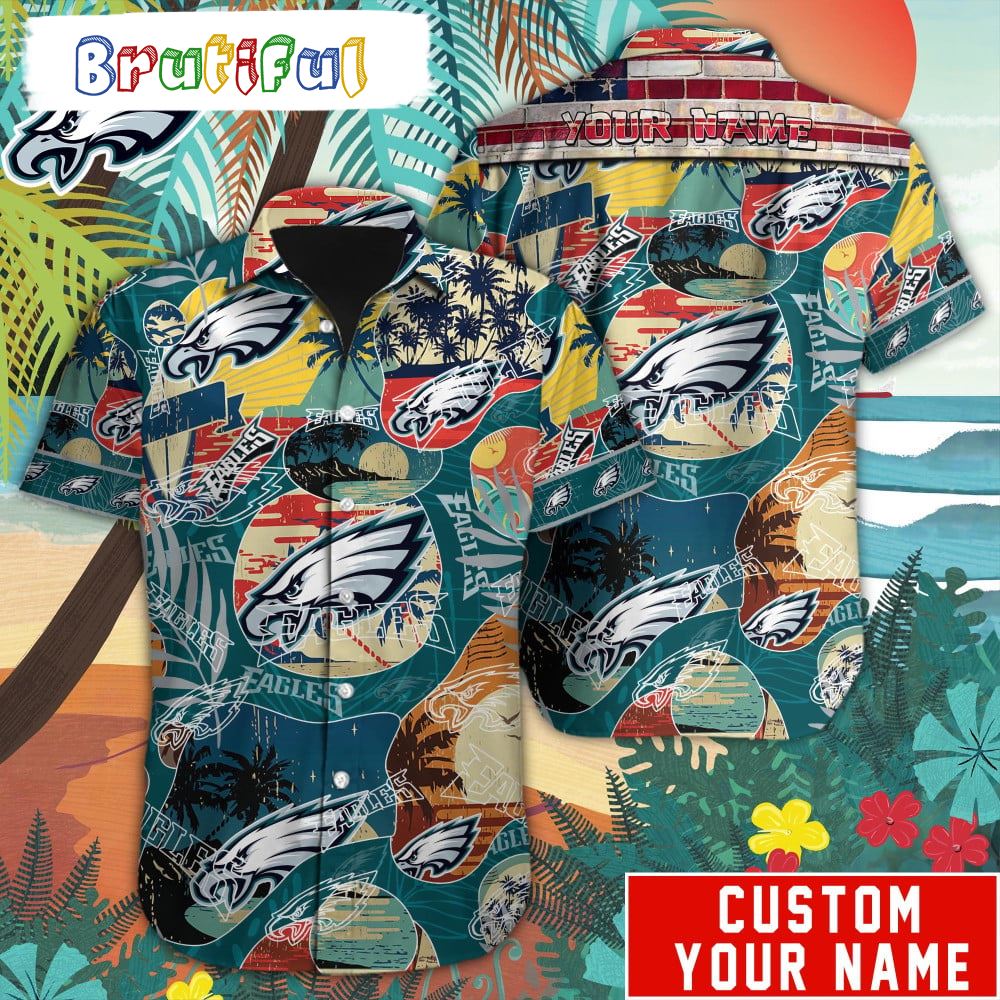 NFL Philadelphia Eagles Retro Hawaiian Shirt Special Vintage Style Hawaiian Button Shirt