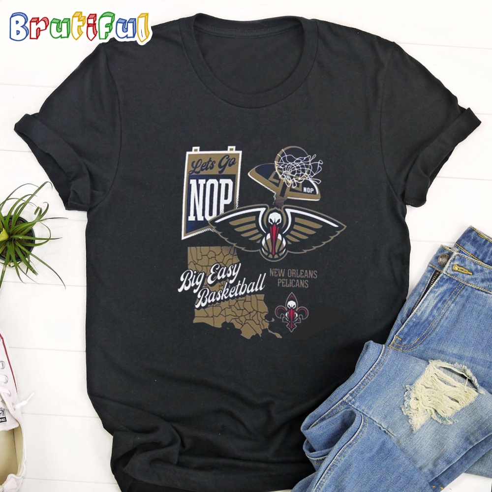 New Orleans Pelicans Split Zone Big Easy Basketball T Shirt