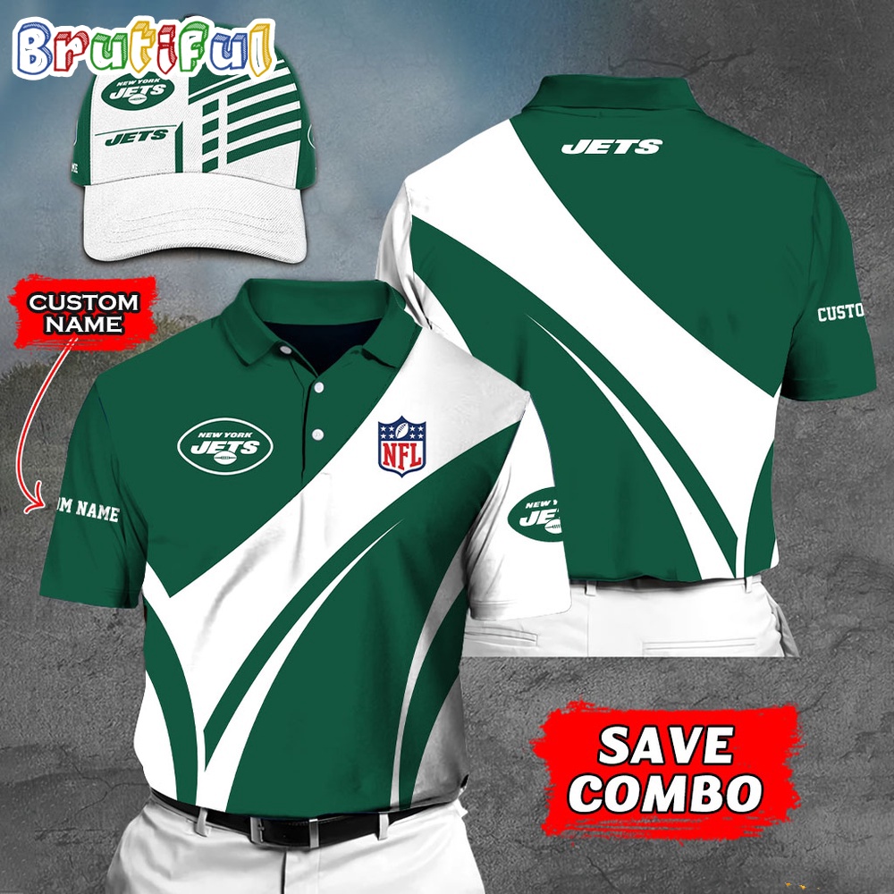 New York Jets Polo Shirt Custom Name Football Polo Shirts