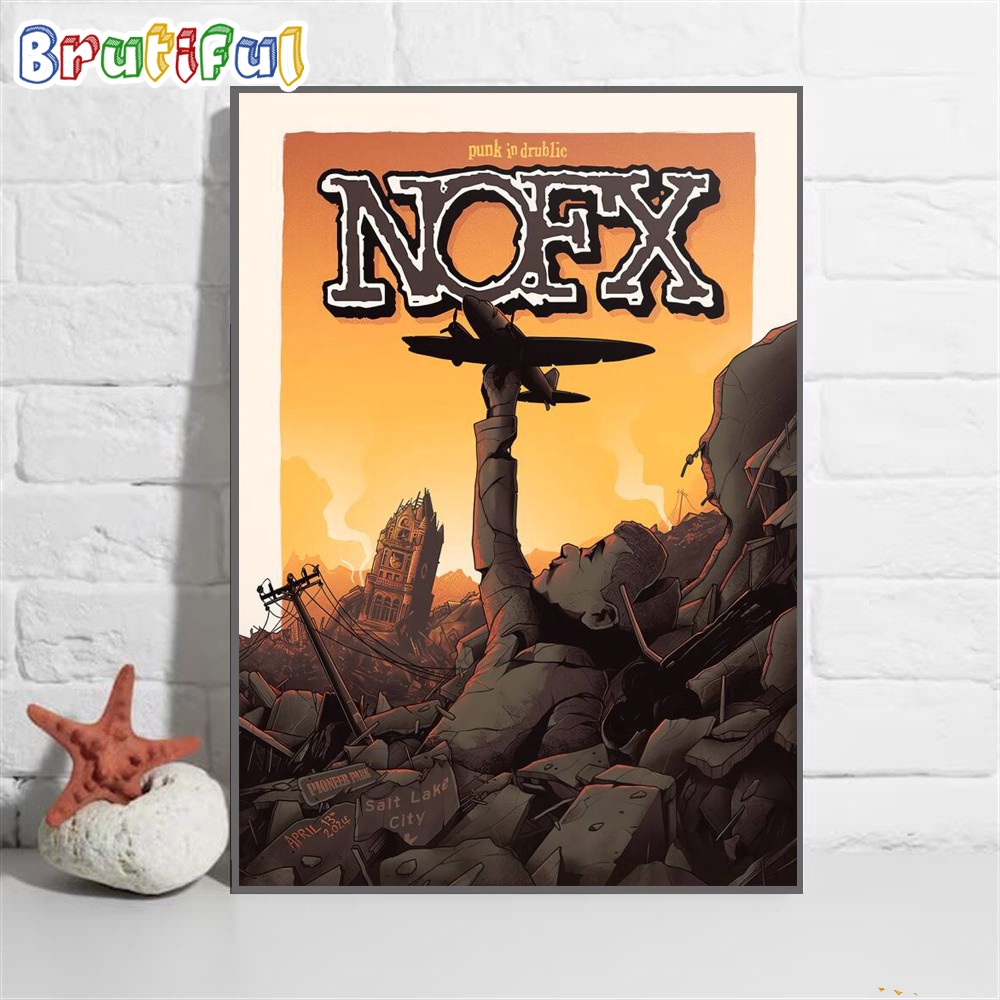 Nofx Apr 13 2024 Pioneer Park Salt Lake City Wall Art Poster Canvas
