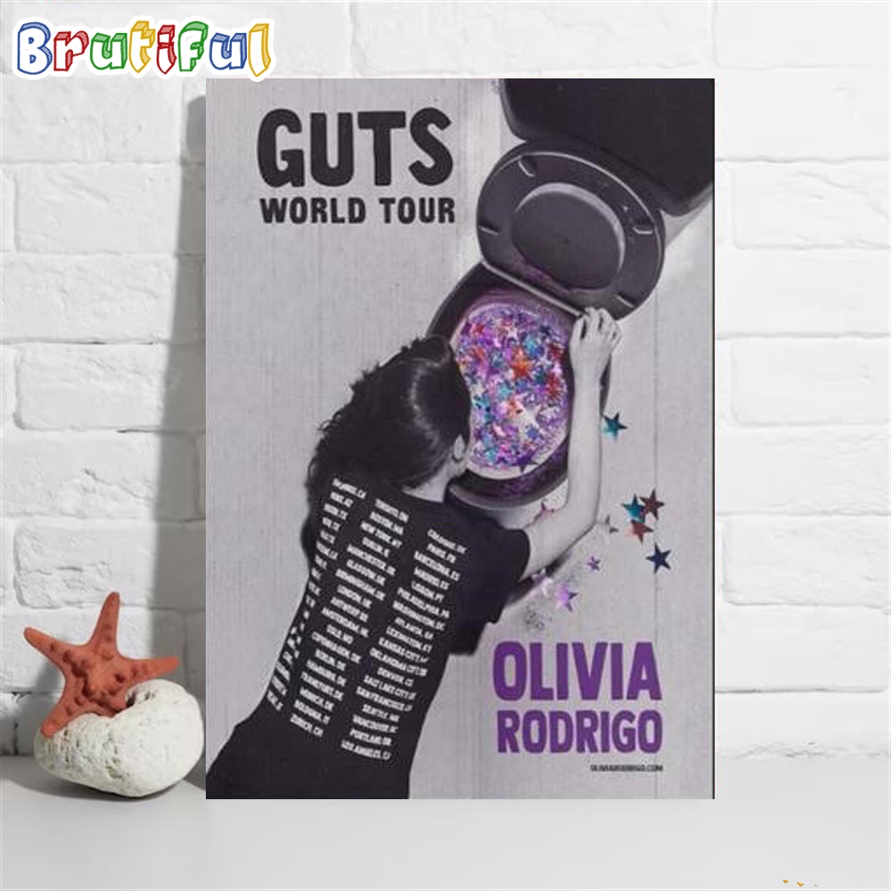 Olivia Rodrigo Guts World 2024 Tour Poster Canvas