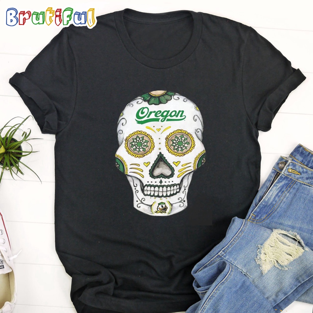 Oregon Ducks Football Skull T Shirt