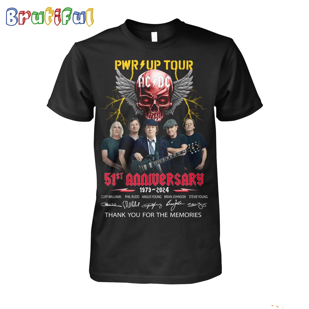 PWR Up Tour ACDC 51ST Anniversary 1974 2024 T Shirt