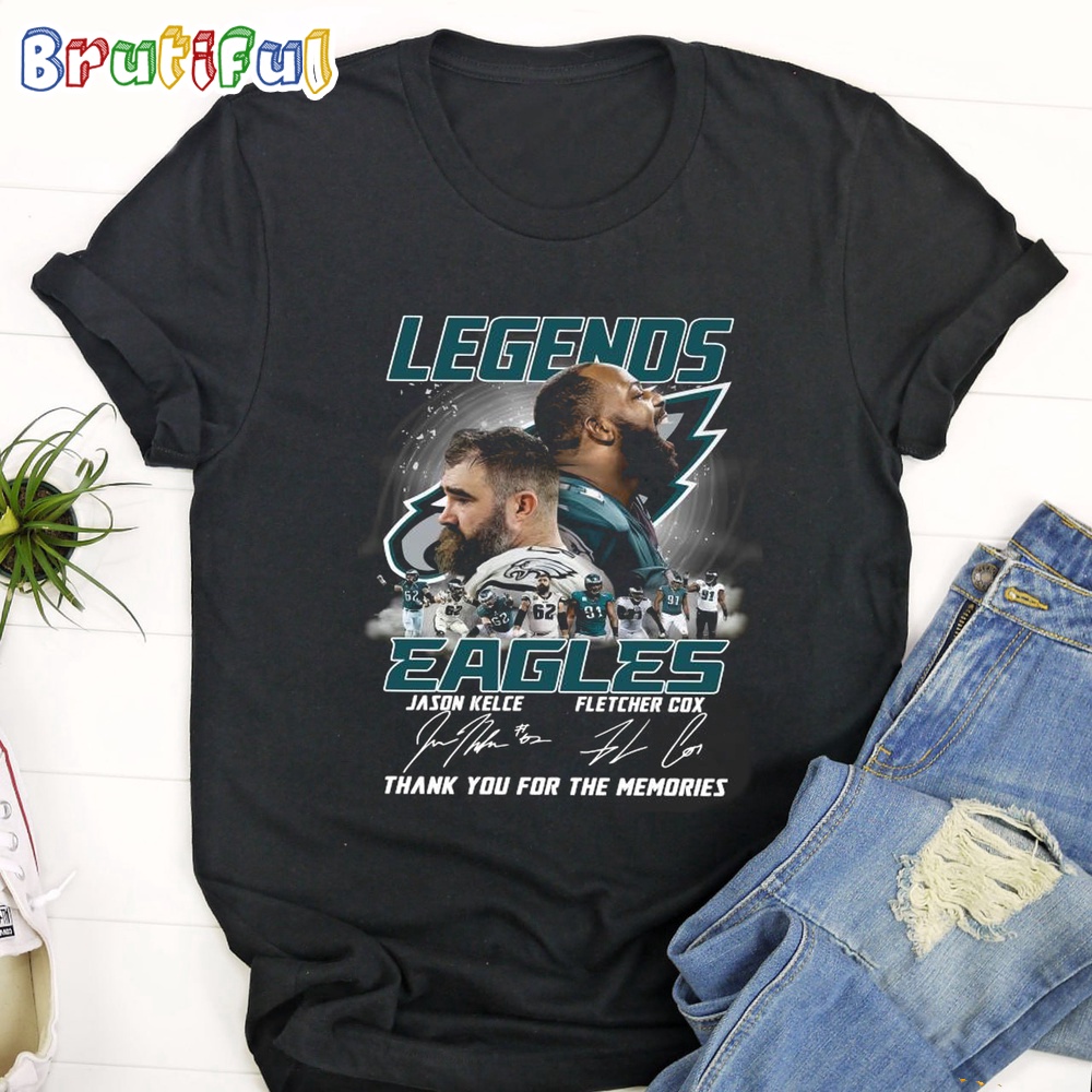 Philadelphia Eagles Legends Jason Kelce And Fletcher Cox Thank You For The Memories T Shirt